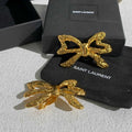 YSL 26C Butterfly Earrings - 18K Yellow Gold