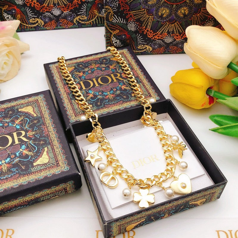 Dior Star Pearl Gold Necklace