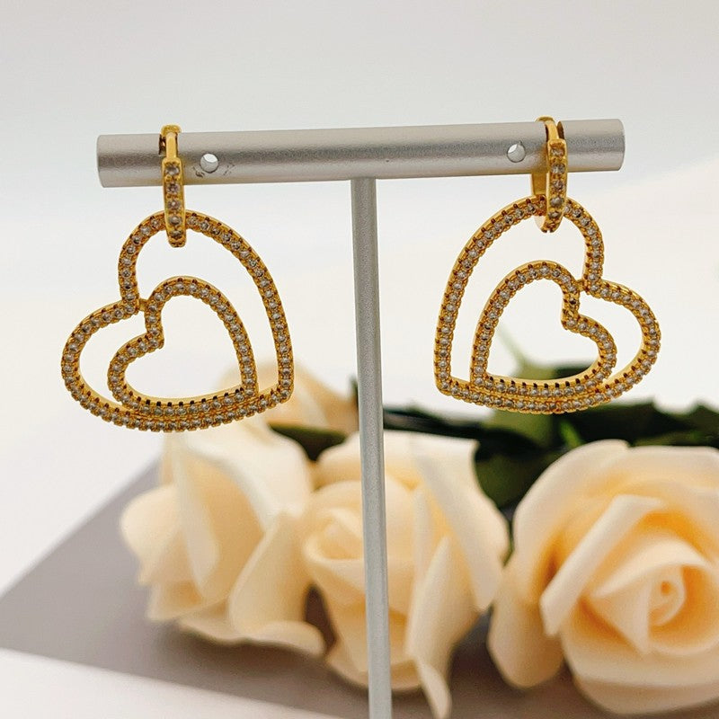 Tiffany Heart Diamond Earrings - 18K Gold