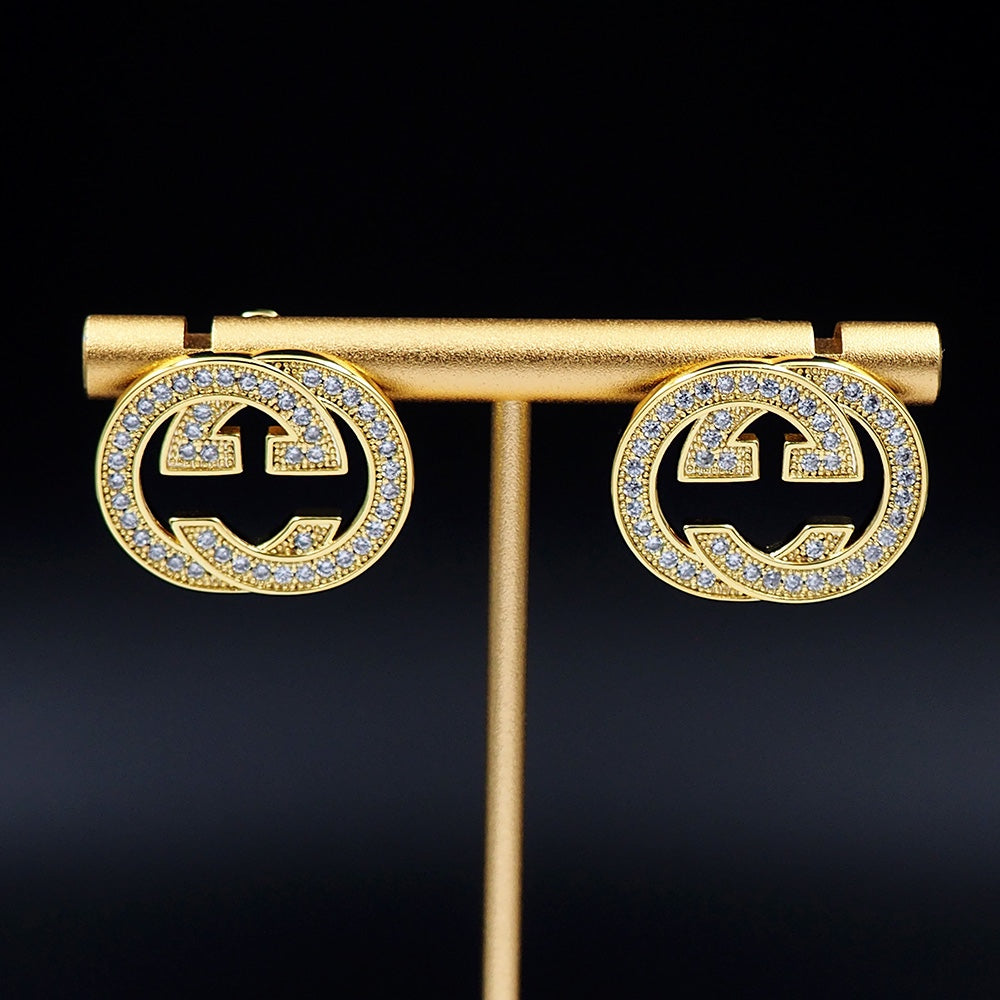 Gucci Double G Diamond Earrings - 18K Yellow Gold
