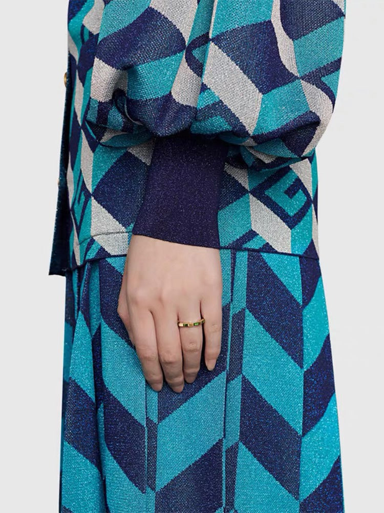 Gucci Double G Link To Love Tourmaline Green And Diamond Ring - 18K Yellow Gold
