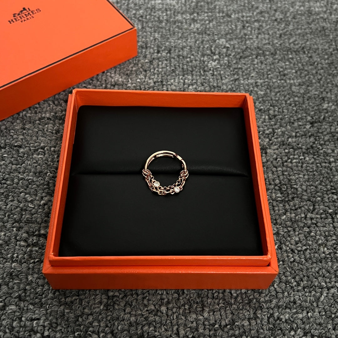 Hermes Chaine D'Ancre Chaos Ring - 18K Gold