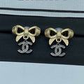Chanel Bow Tie Earrings - 18K Yellow Gold