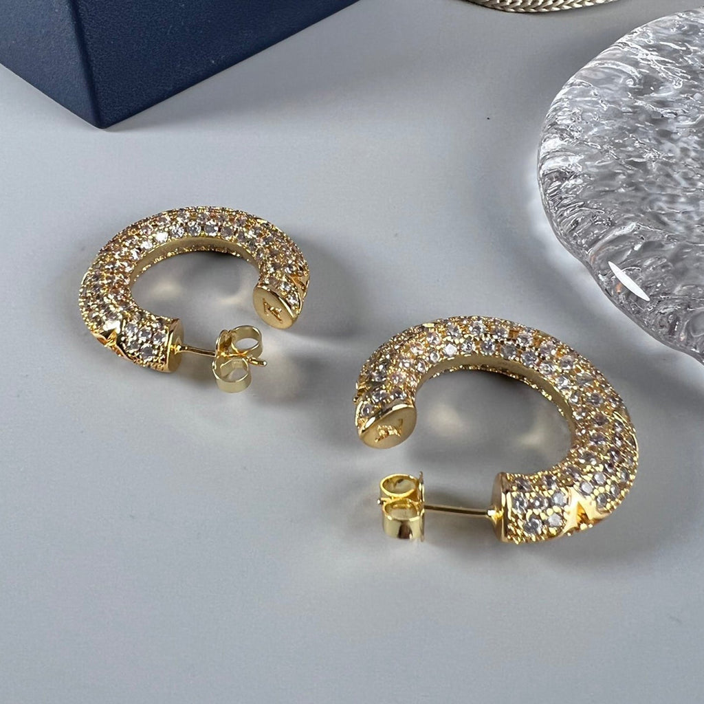 Louis Vuitton Circle Diamond Earrings - 18K Gold