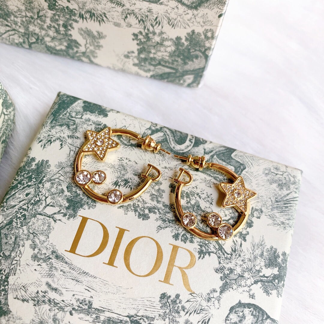 Dior Star Pink Crystal Earrings