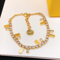 Fendi Is Crystal Bracelet - 18K Yellow Gold