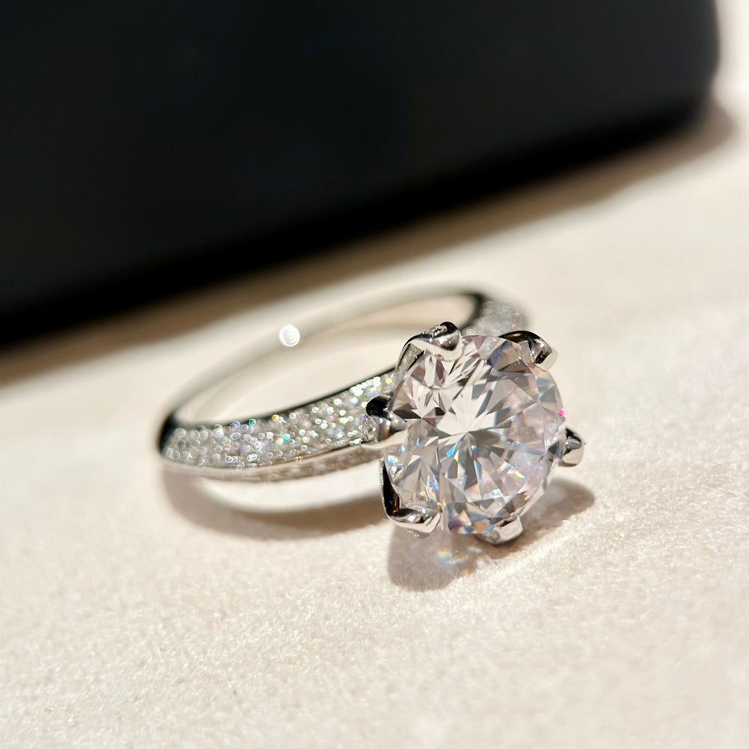 Tiffany Pave Tiffany Setting Engagement Ring - 18K White Gold