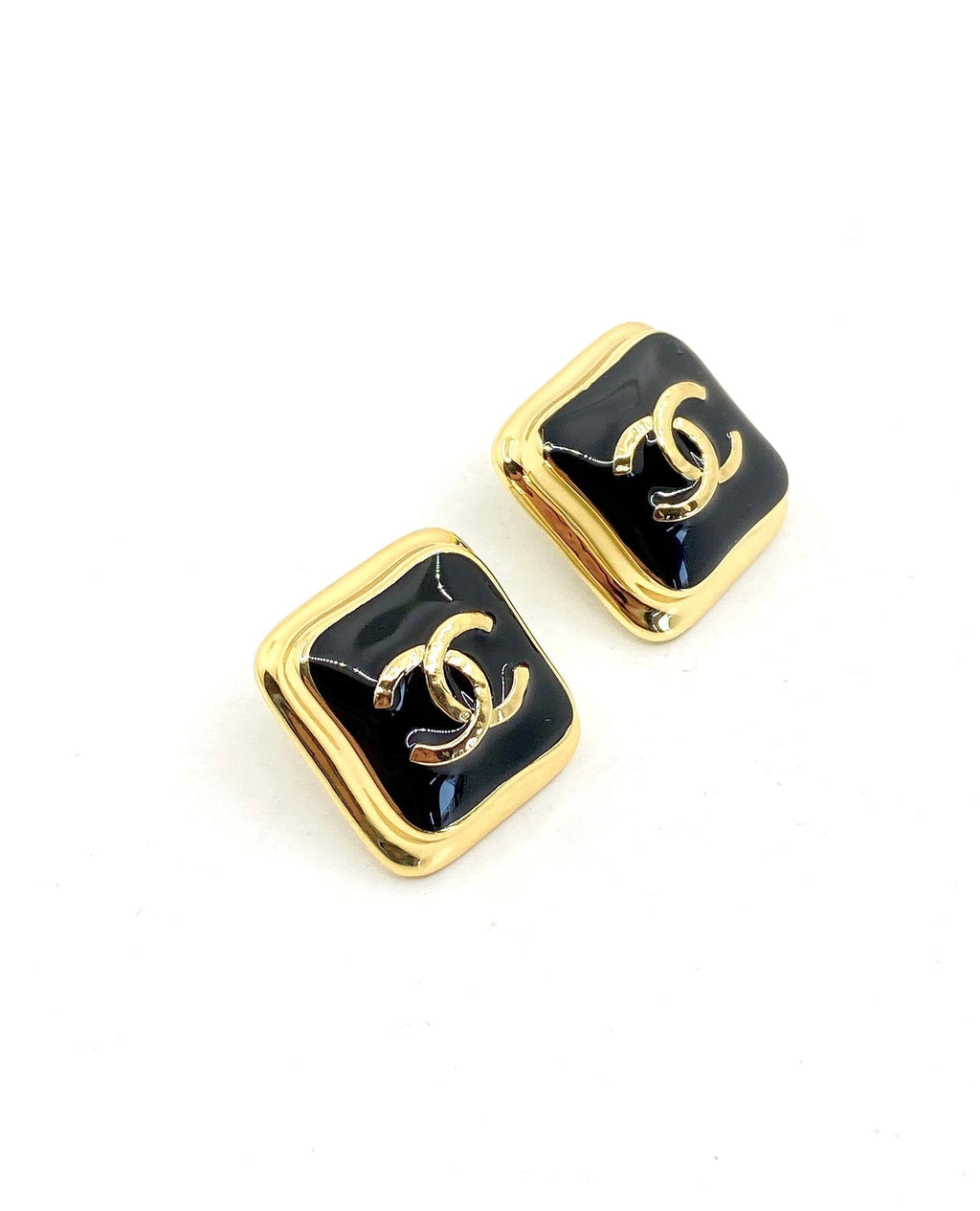 Chanel Square Earrings - 18K Yellow Gold