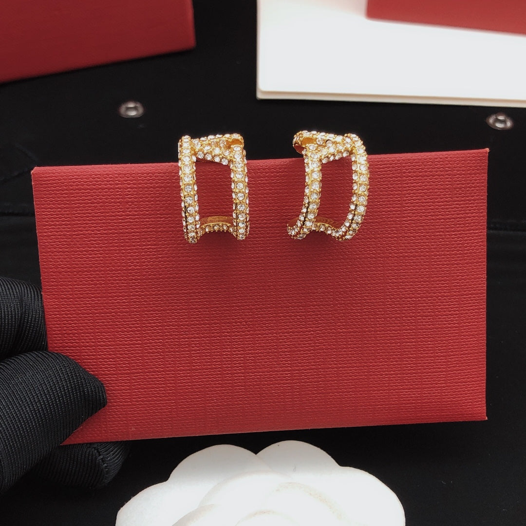 Valentino Diamonds Open Earrings - 18K Yellow Gold