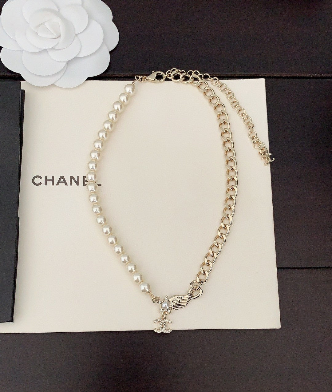 Chanel Pearl Chain Choker Necklace