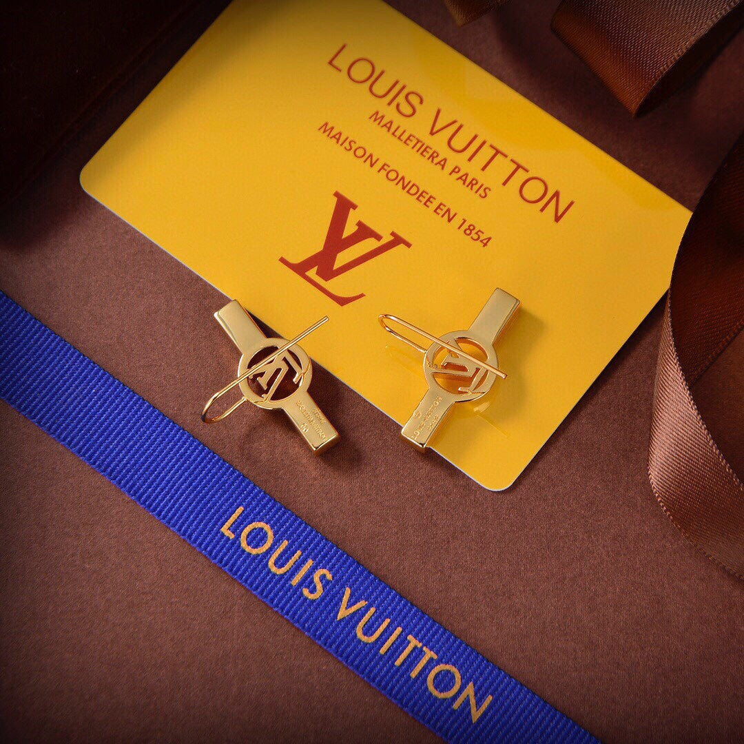 Louis Vuitton Crystal Earrings - 18K Yellow Gold