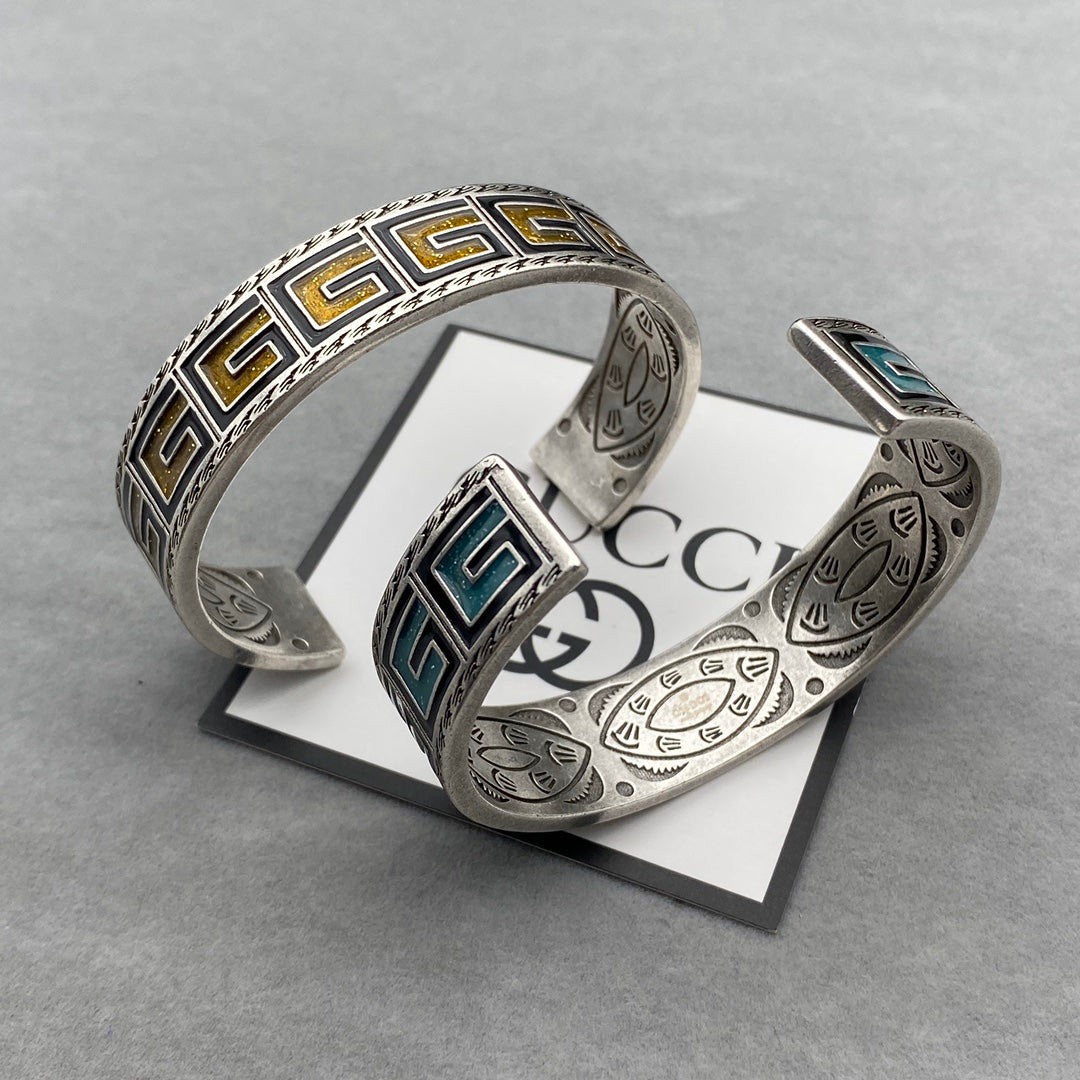 Gucci Double G Cube Yellow Wide Bracelet