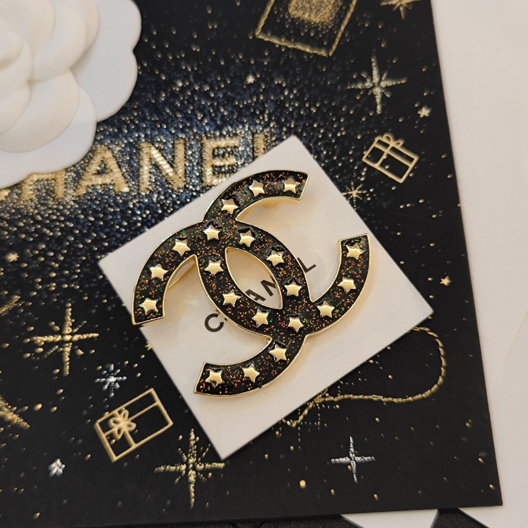 Chanel Black Star Brooch