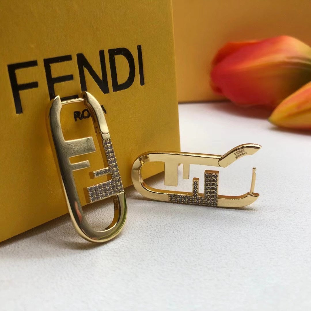 Fendi OLock Diamond Earrings - 18K Yellow Gold