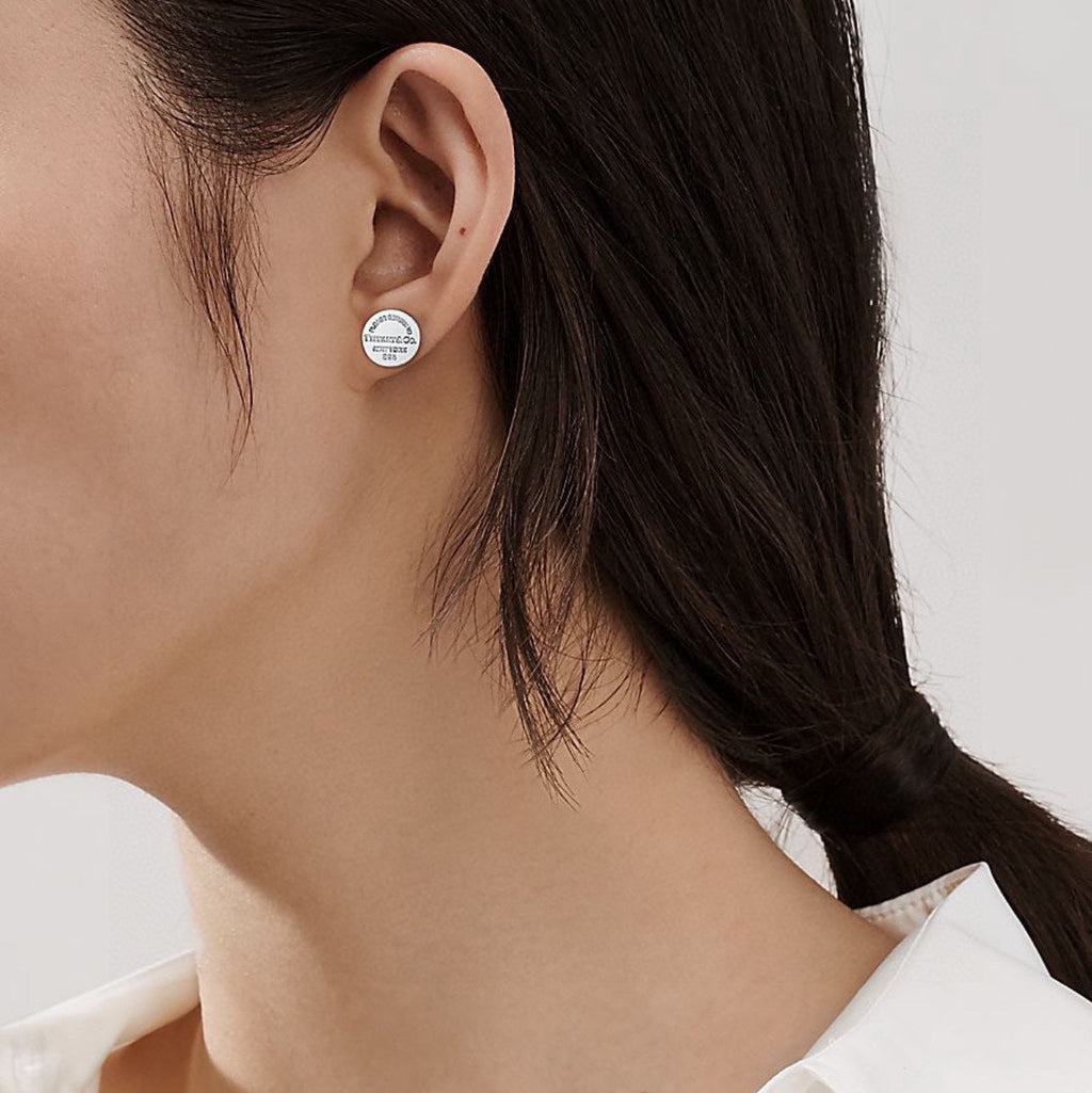 Return to Tiffany Circle Stud Earrings - 18K White Gold