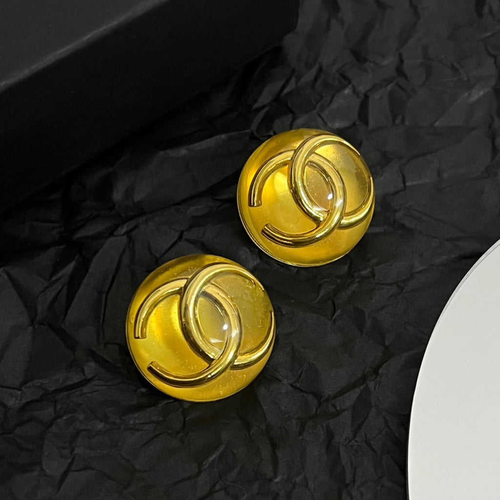 Chanel Vintage Yellow Crystal Earrings - 18K Yellow Gold