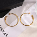 YSL Circle Earrings - 18K Gold
