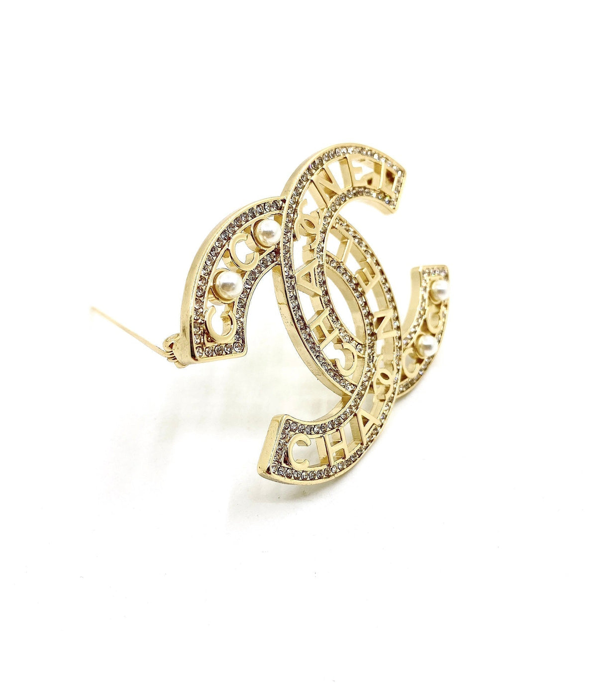 Chanel Script Diamond Brooch