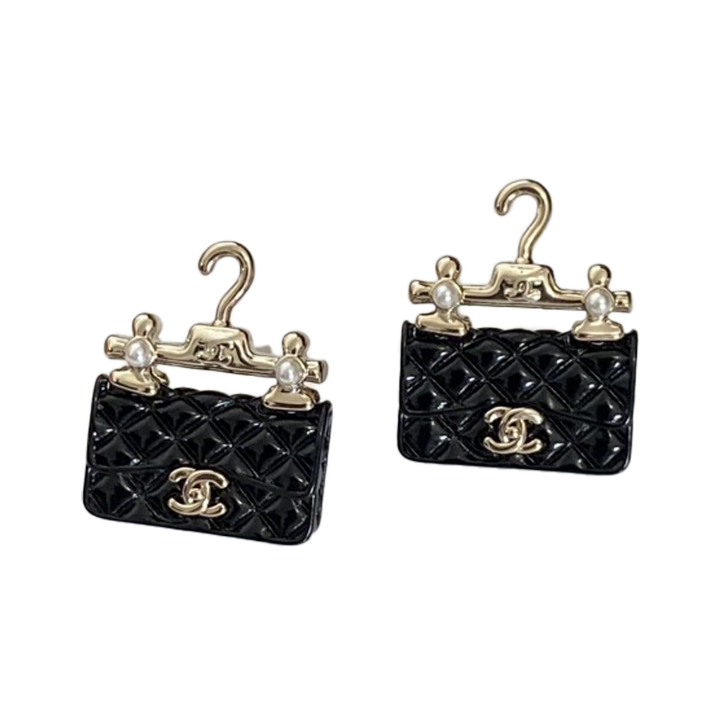 Chanel Classic Bag Pendant Earrings - 18K Yellow Gold