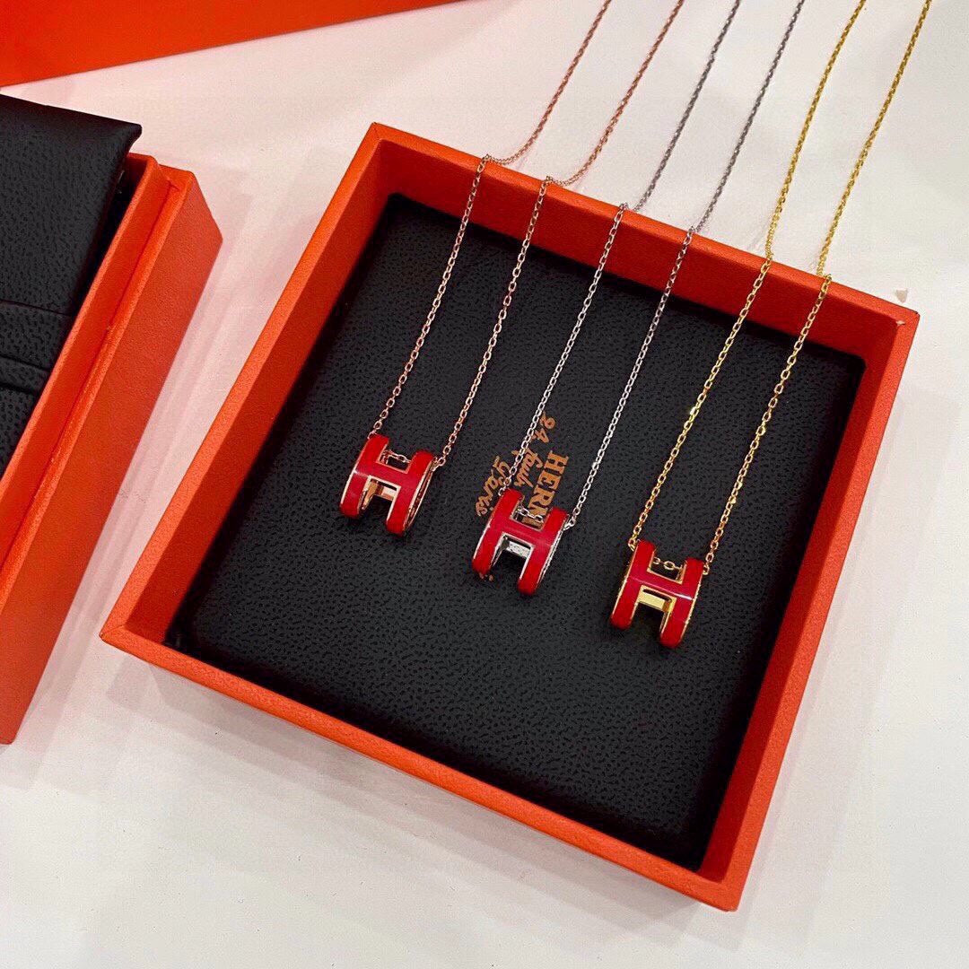 Hermes Mini Pop Red Necklace