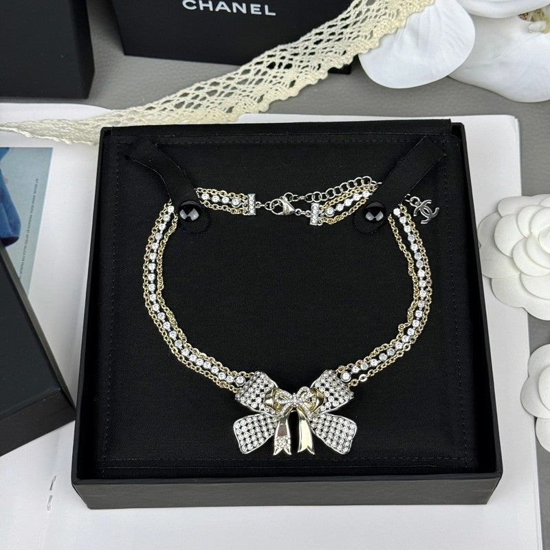 Chanel 25K Bow Tie Choker Necklace