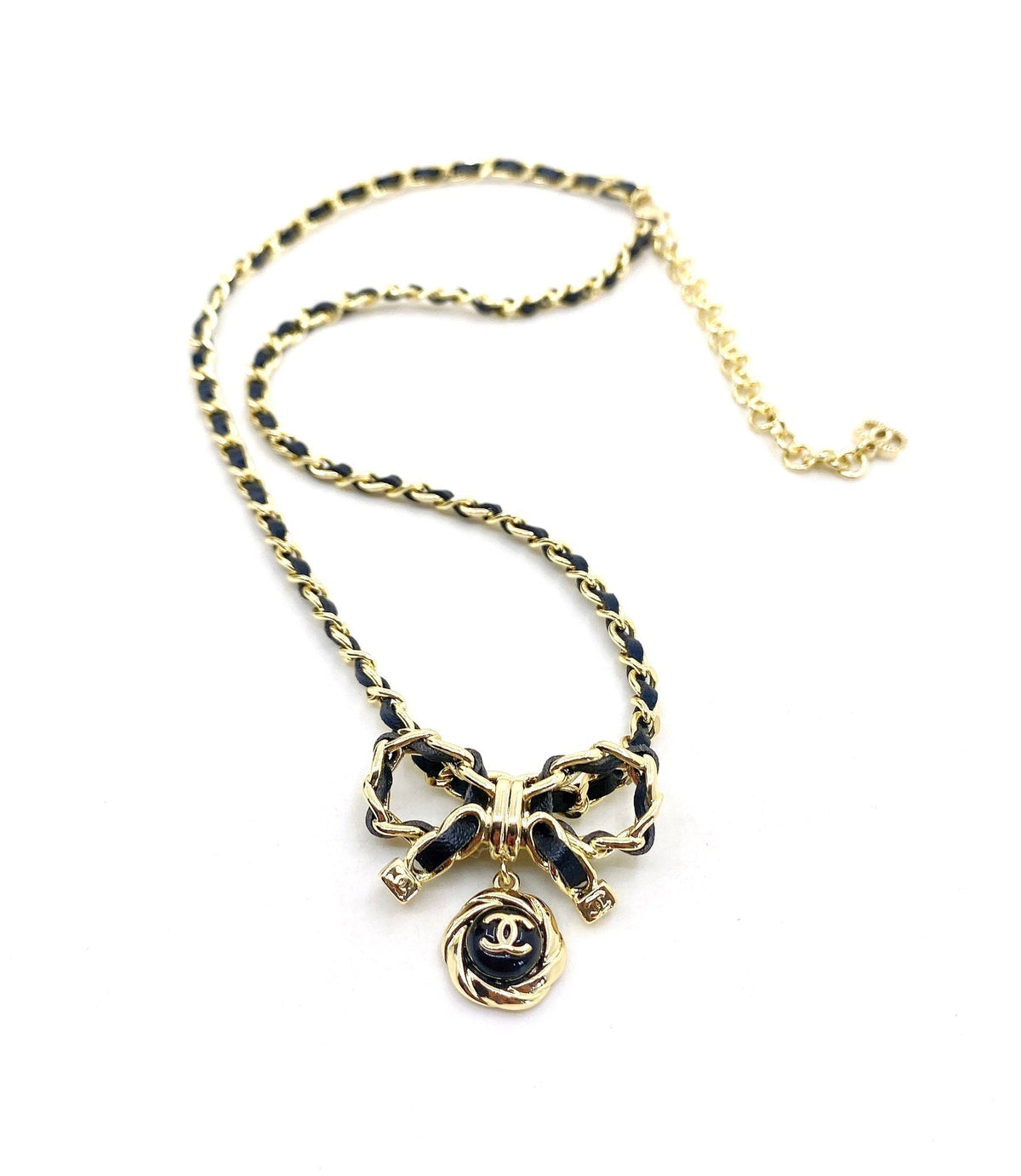 Chanel Rhinestone Bow Tie Necklace