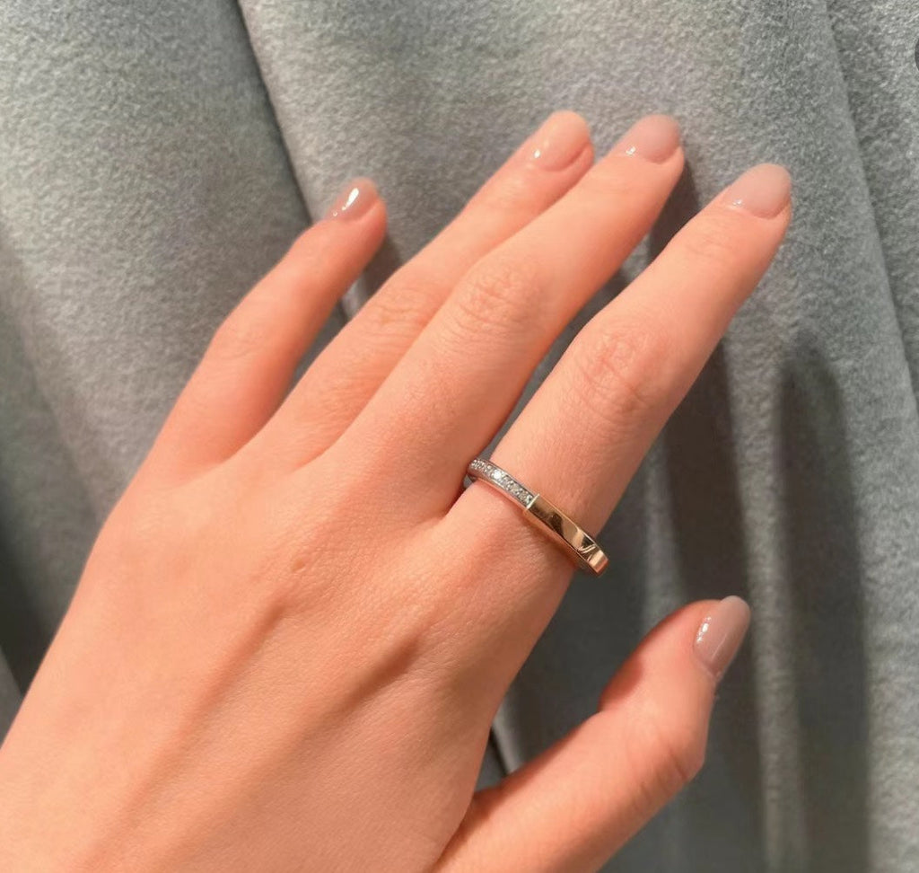 Tiffany Lock Moissanite Ring - 18K Rose Gold