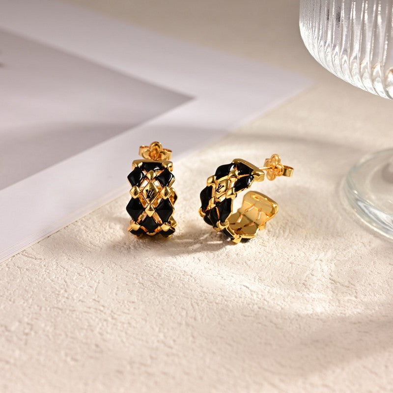 Louis Vuitton Leather Earrings - 18K Yellow Gold