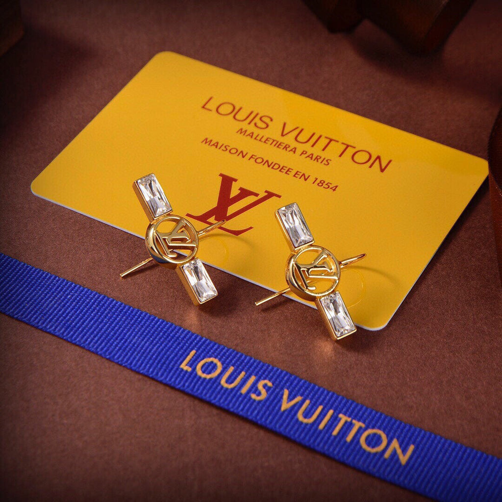 Louis Vuitton Crystal Earrings - 18K Yellow Gold