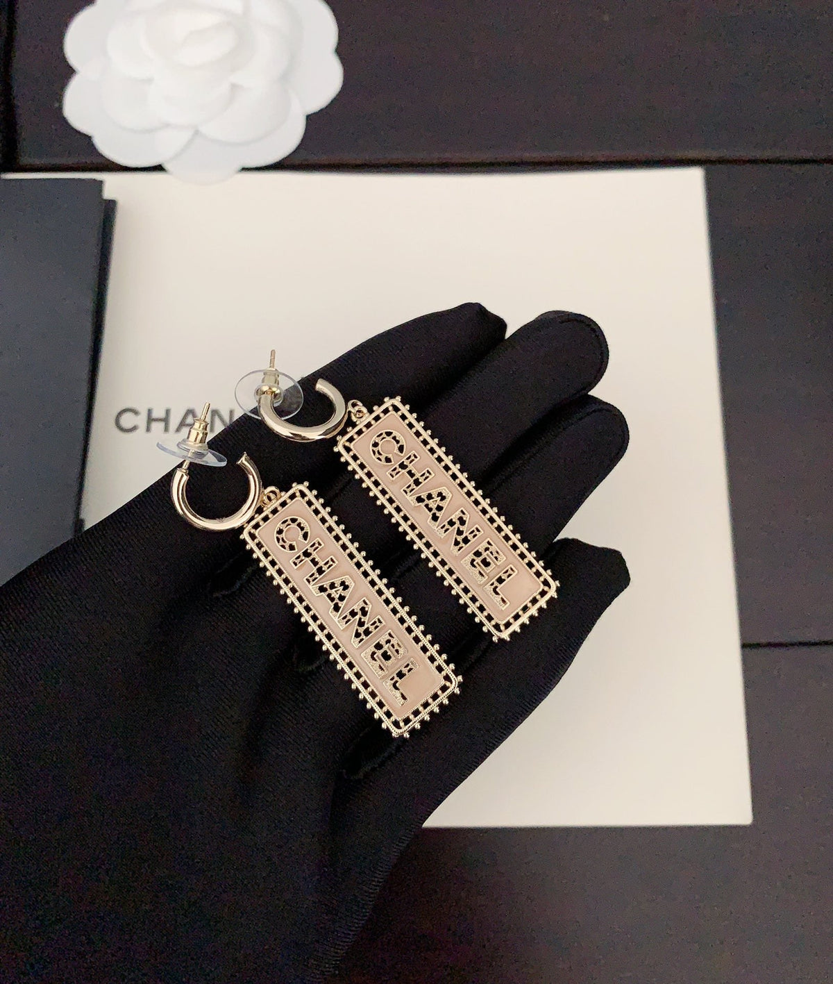 Chanel Typo Drop Earrings - 18K Gold