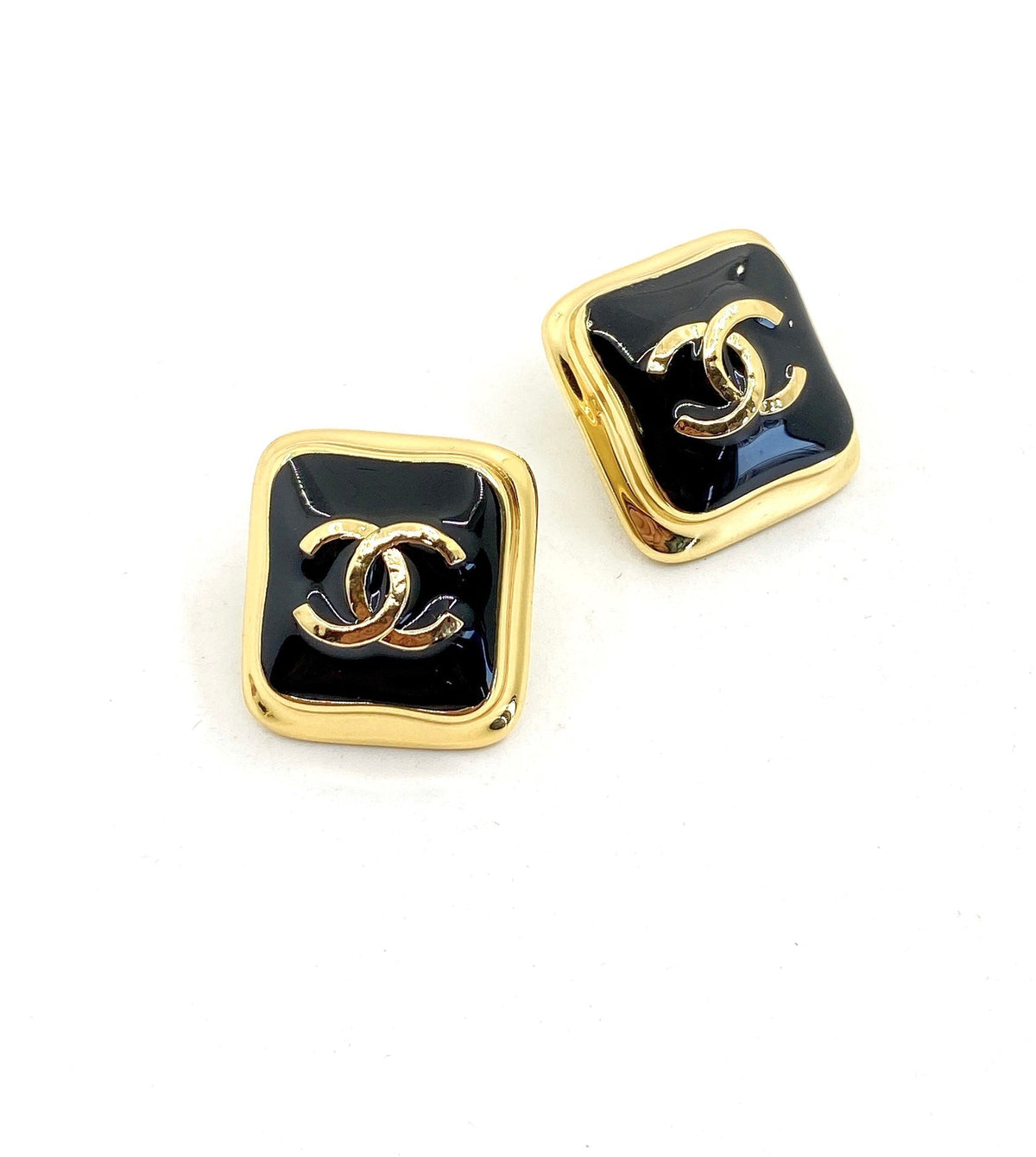 Chanel Square Earrings - 18K Yellow Gold