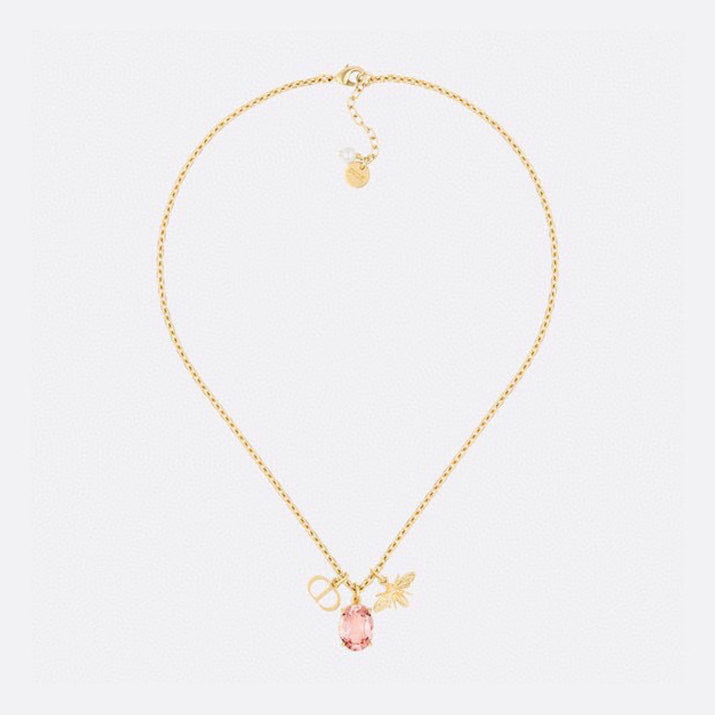 Dior Petit CD Pink Crystal Necklace