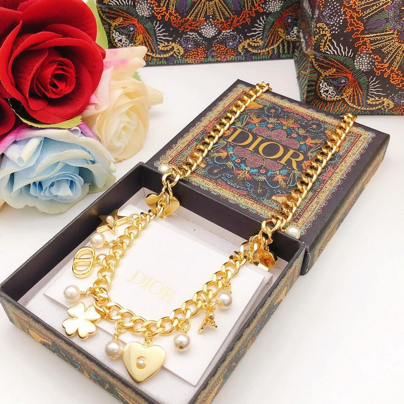 Dior Star Pearl Gold Necklace