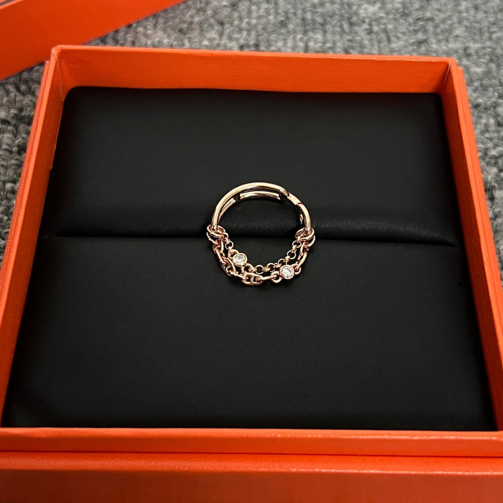Hermes Chaine D'Ancre Chaos Ring - 18K Gold
