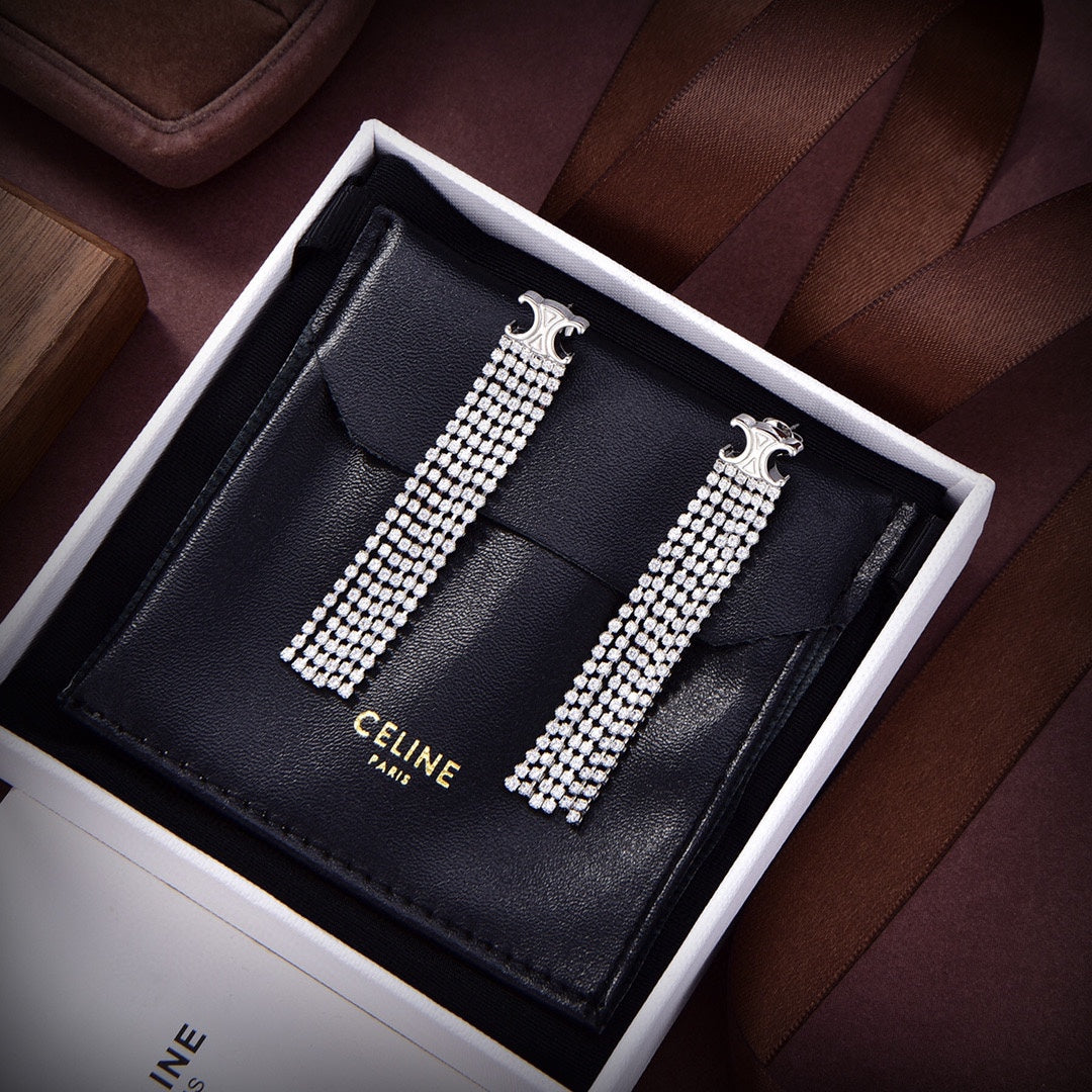 Celine Triomphe Precious Tassels Earrings - 18K Gold
