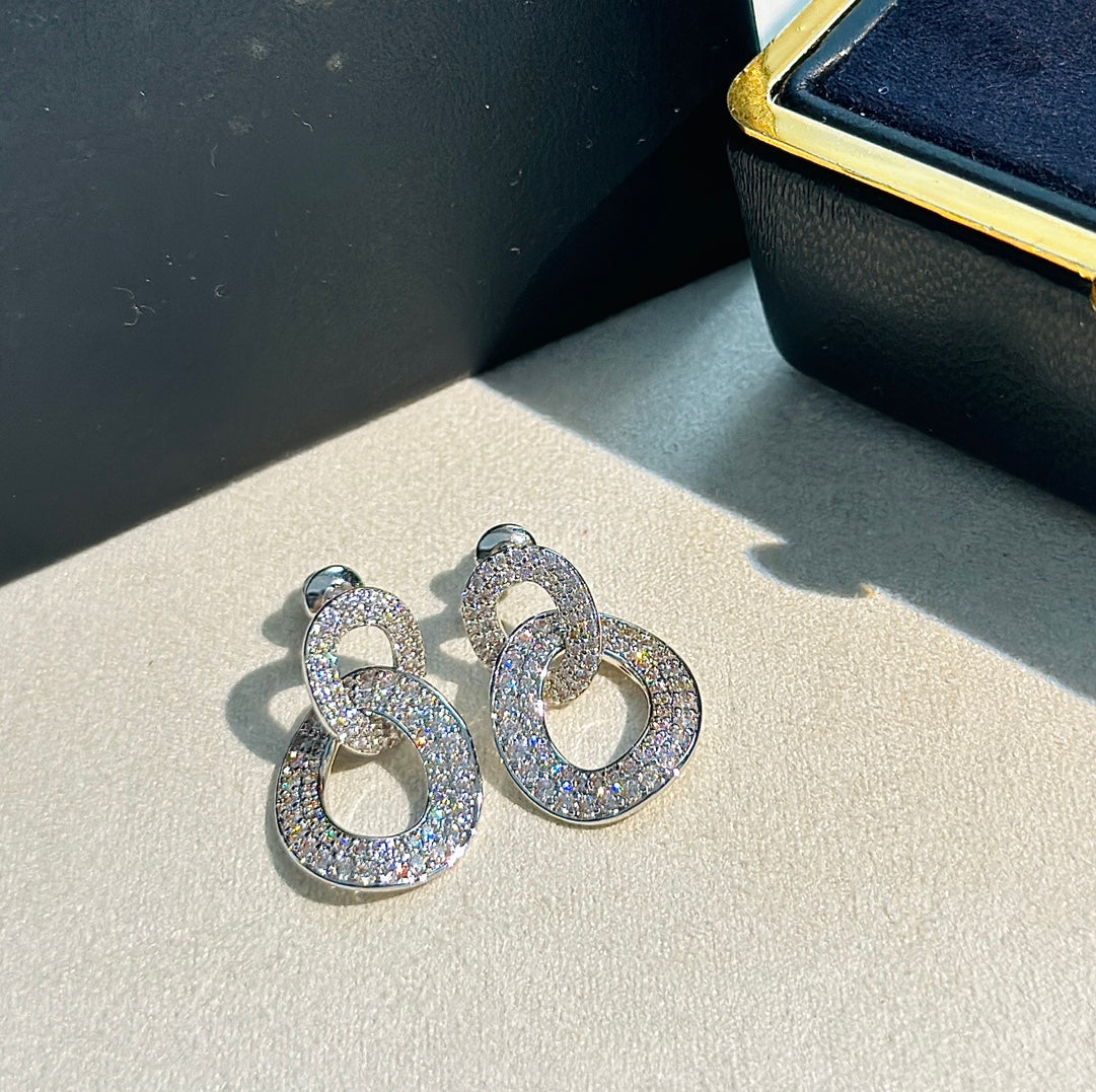 Olympia Diamond Earrings - 18K White Gold