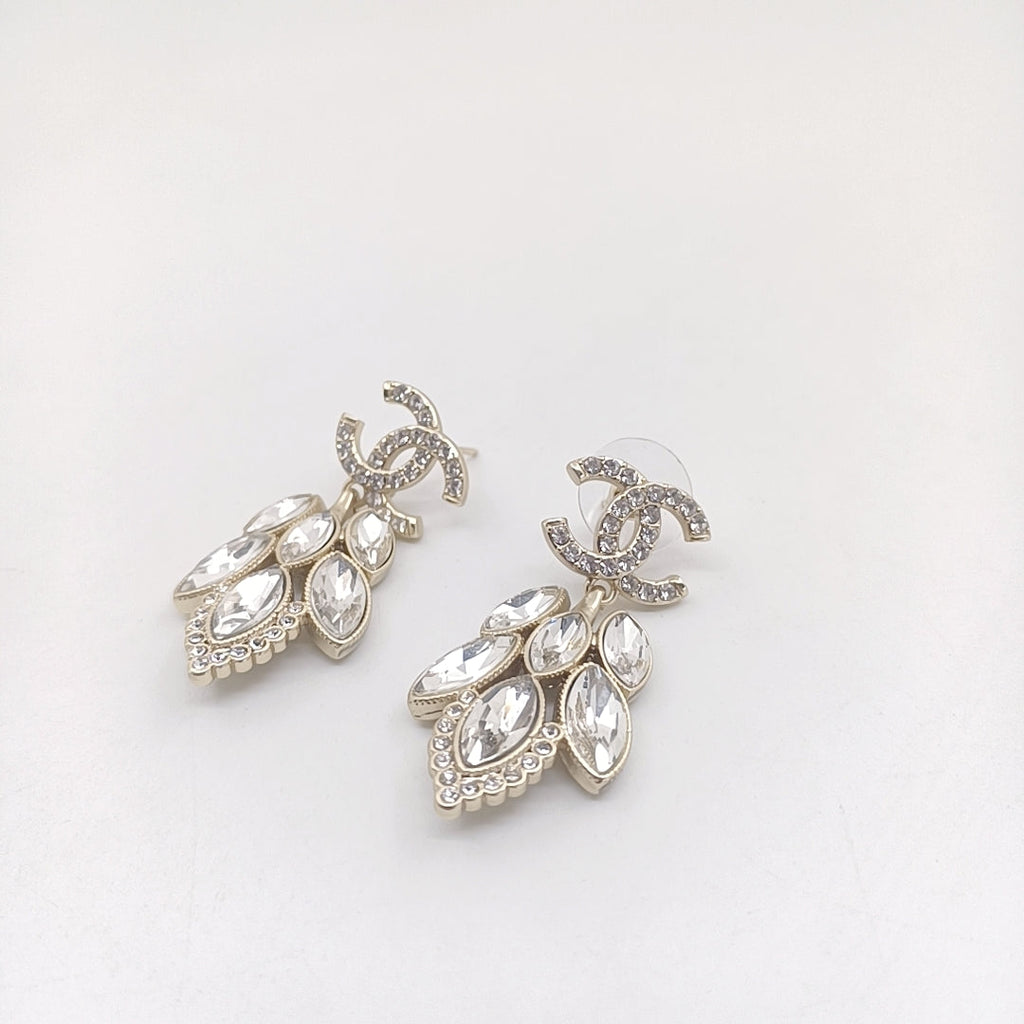 Chanel Crystals Pendant Earrings - 18K Yellow Gold