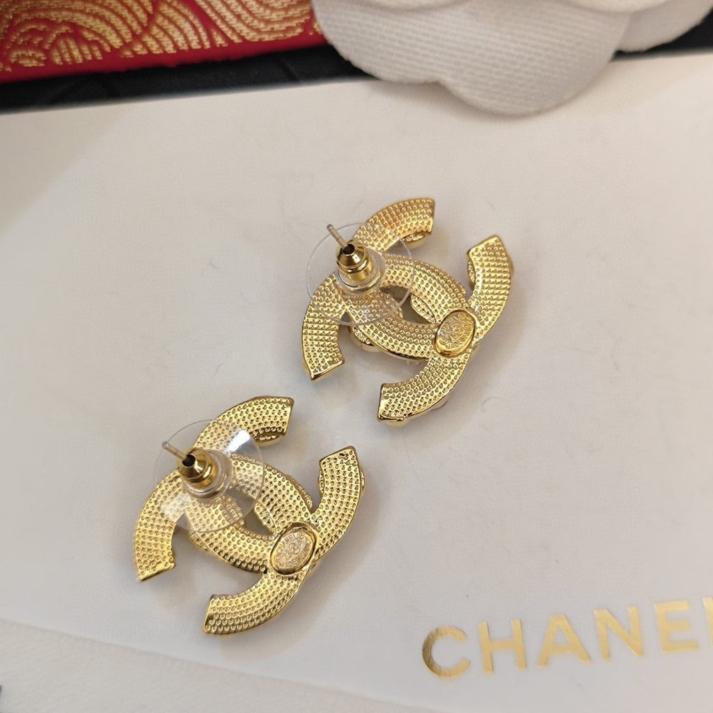 Chanel Multi-Color Crystal Earrings - 18K Yellow Gold