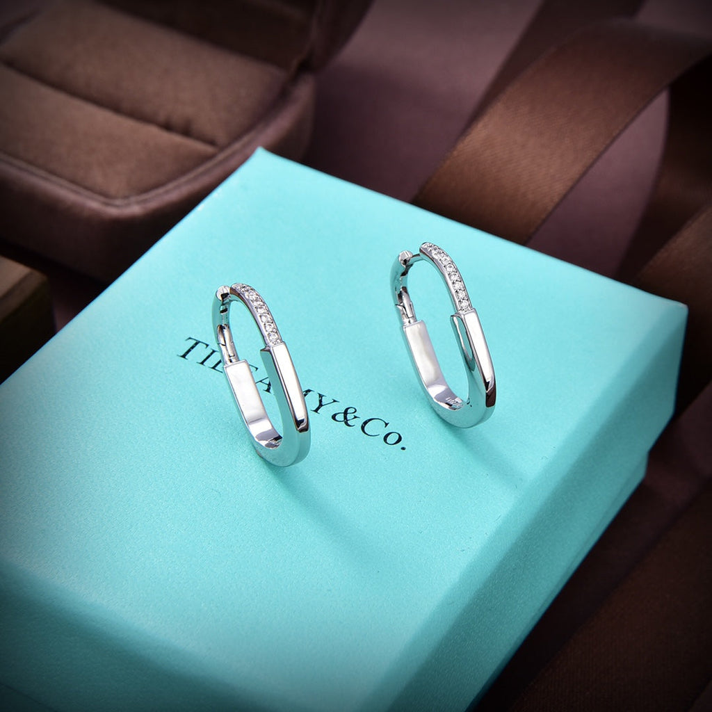Tiffany Lock Moissanite Medium Earrings - 18K Gold