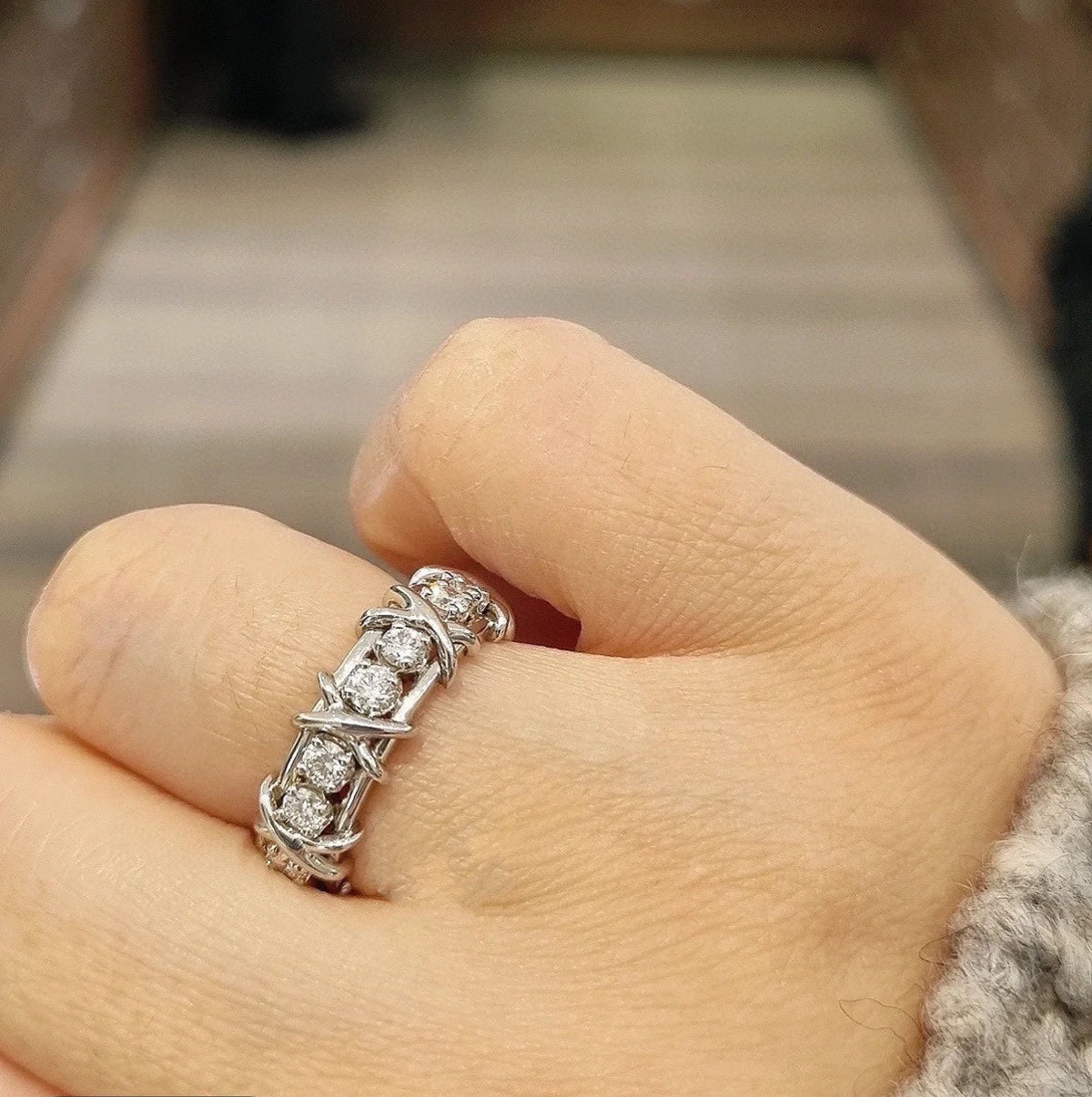 Tiffany Schlumberger Eighteen Stone Ring - 18K White Gold