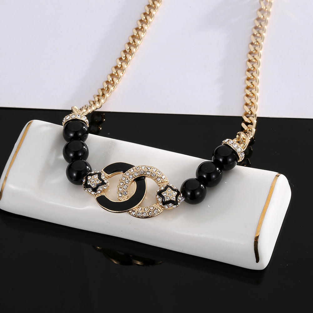 Chanel Black Pearls Diamond Necklace