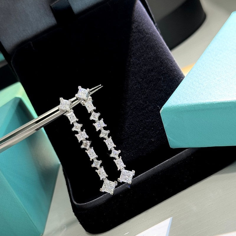 Tiffany Moissanite Earrings - 18K White Gold