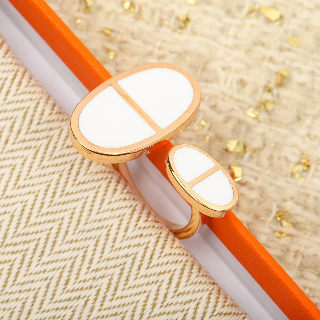 Hermes Chaine D'ancre Verso Large Ring - 18K Rose Gold