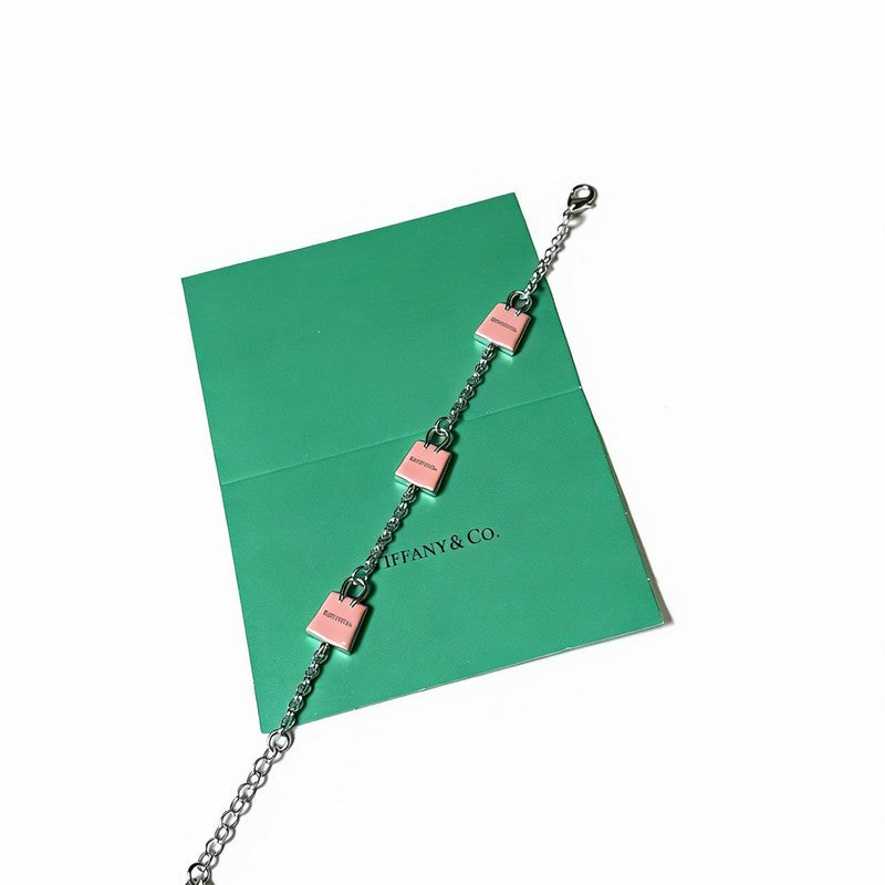 Return to Tiffany Pink Bag Bracelet - 18K White Gold