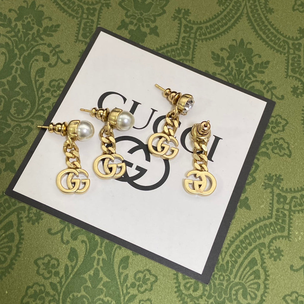 Gucci Double G Chain Earrings - 18K Yellow Gold