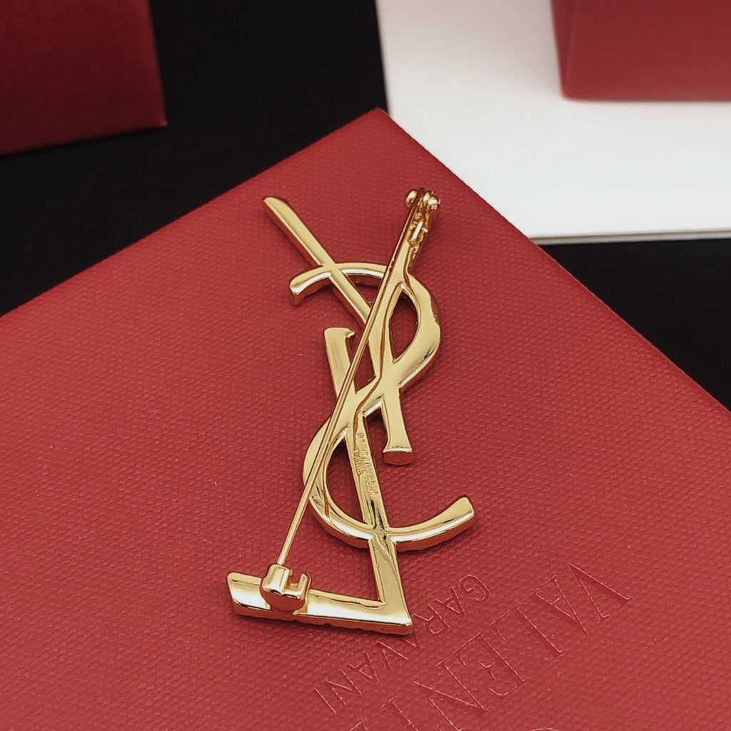 YSL Gold Brooch