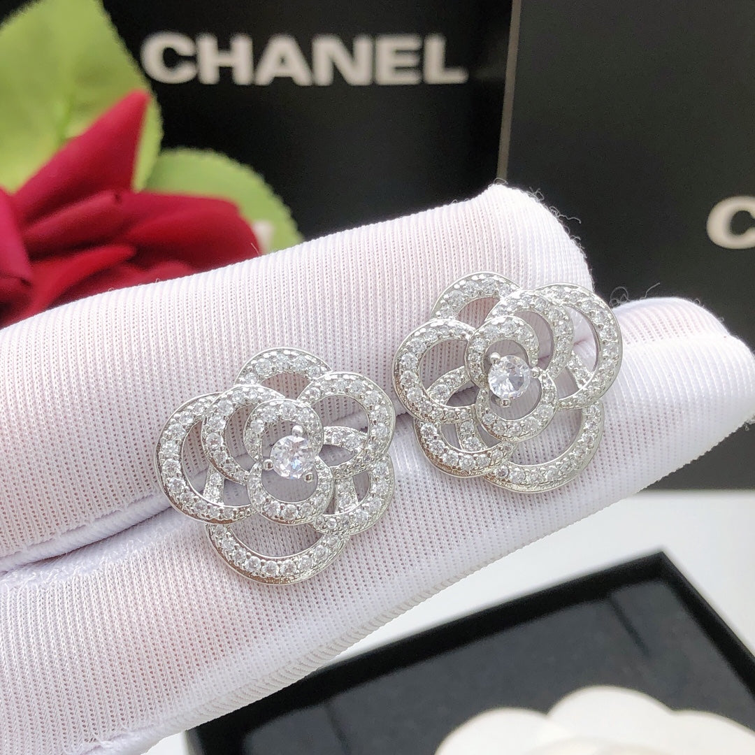 Chanel Camellia Diamond Earrings
