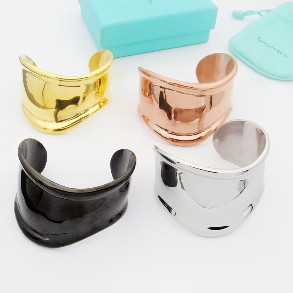 Tiffany Elsa Peretti Small Bone Cuff Black Bracelet