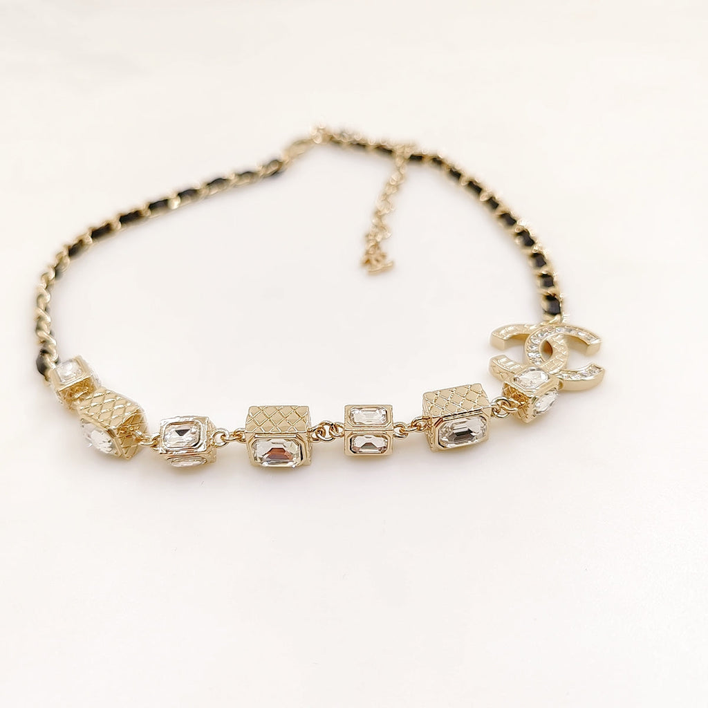 Chanel Square Crystal Choker Necklace