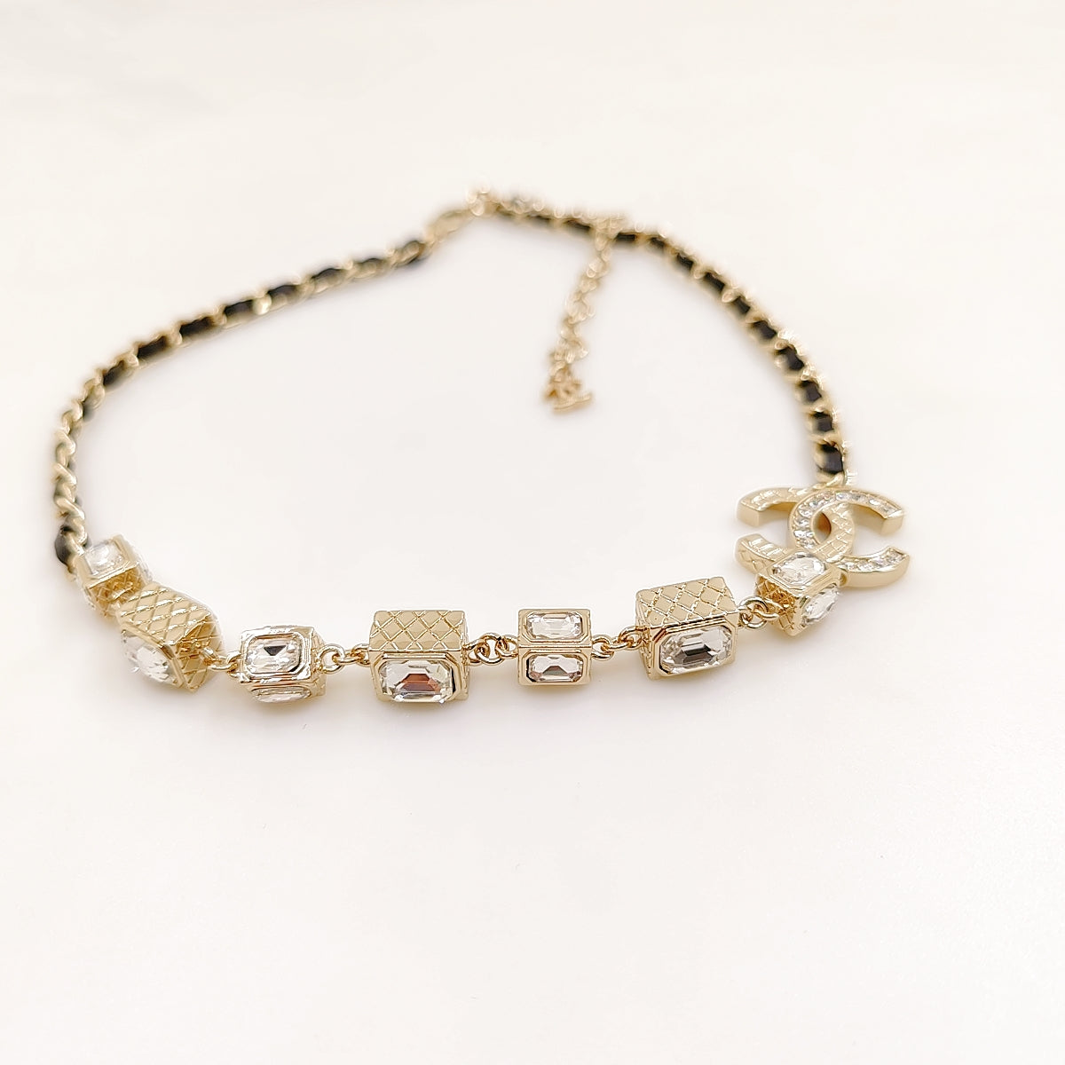 Chanel Square Crystal Choker Necklace
